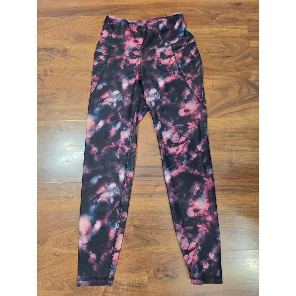 Excellent Old Navy Active Leggings Small Pink Blue Tie Dye High Rise Powersoft